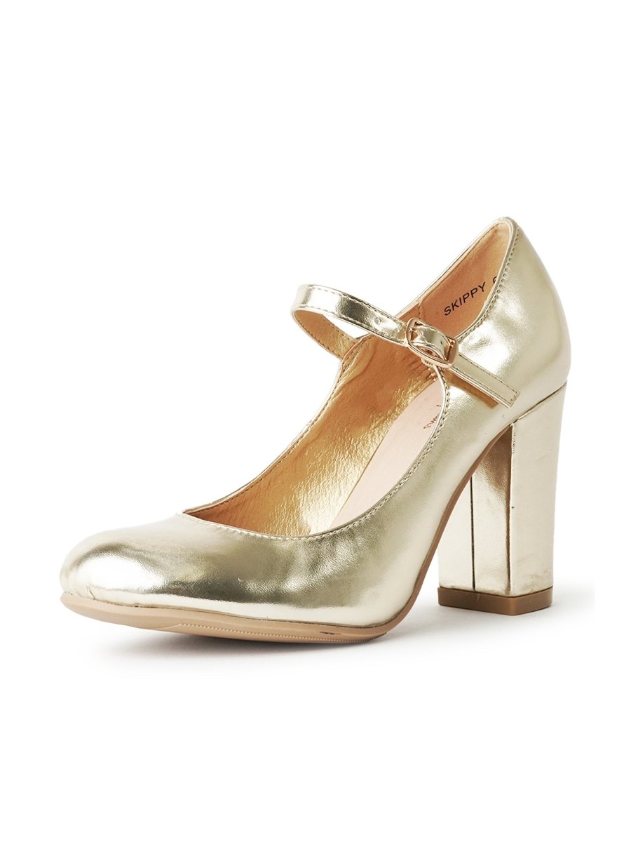 Skippy | White Gold Heels by J.Adams – Don't Panic Shoes