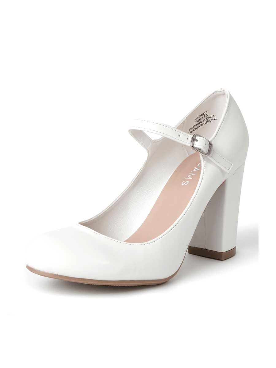 Skippy | White Heels by J.Adams – Don't Panic Shoes