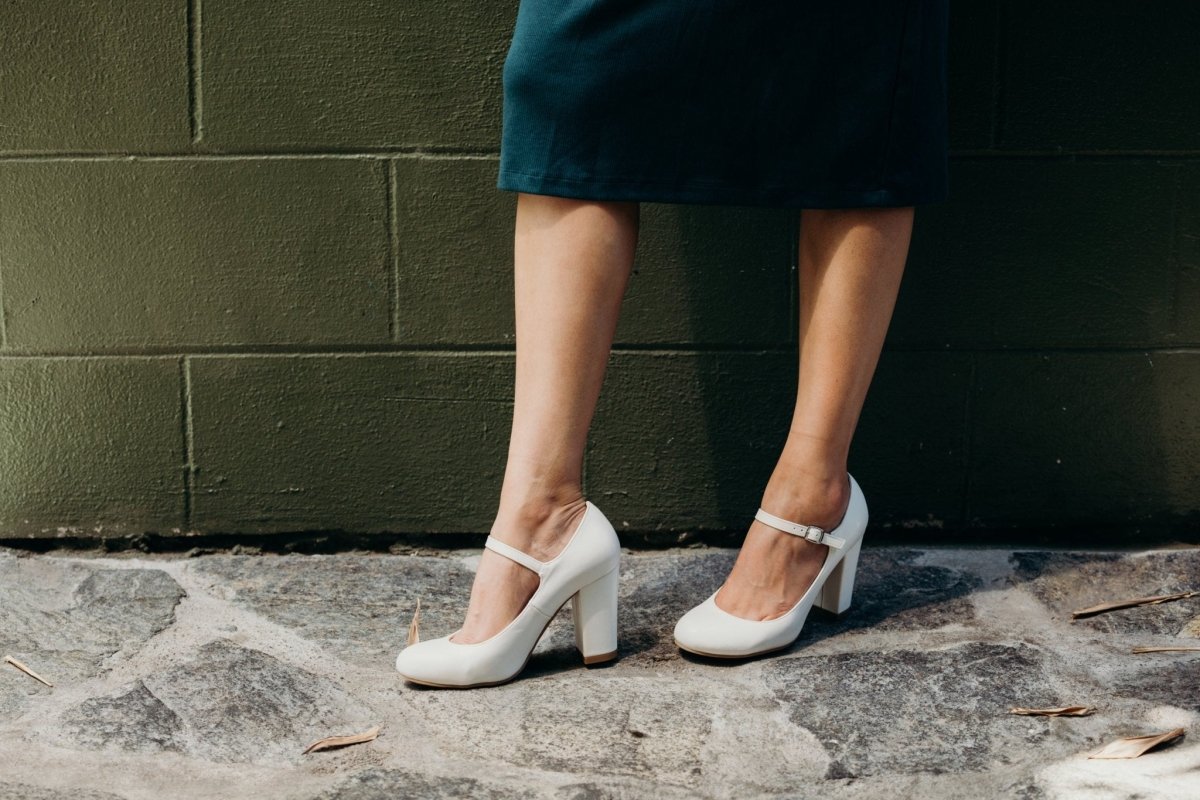 Skippy | White Heels by J.Adams – Don't Panic Shoes