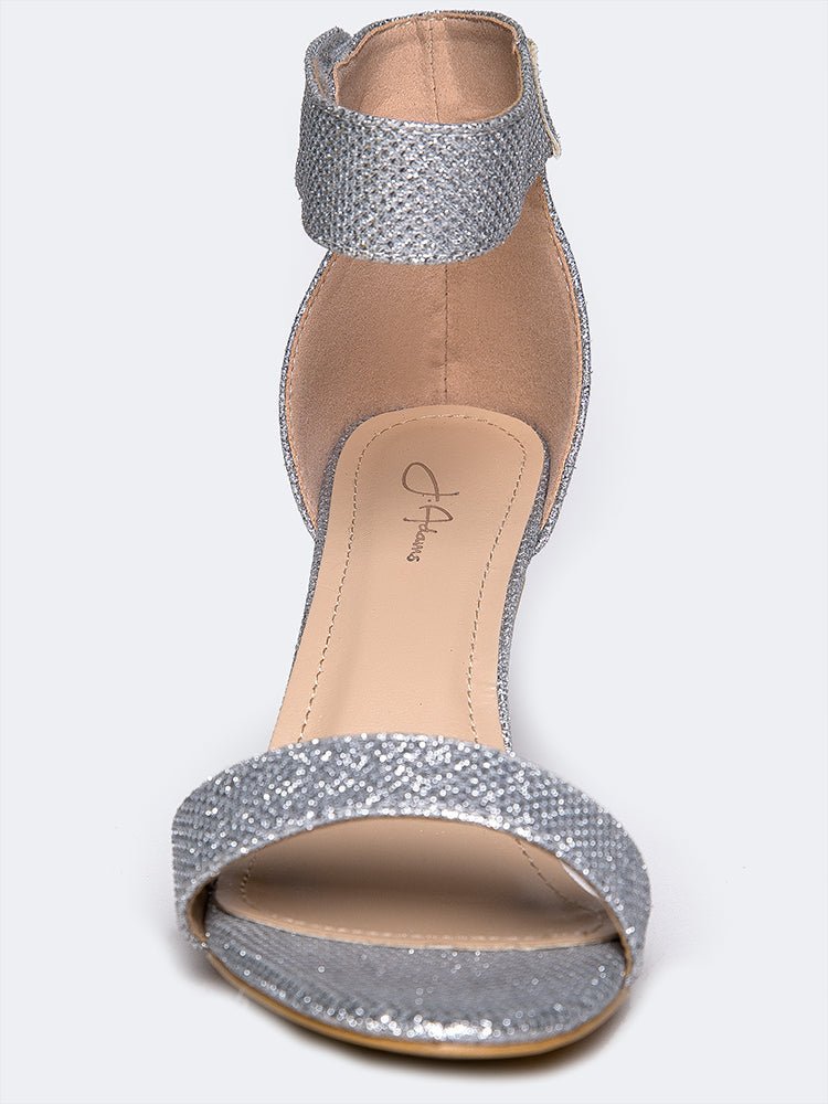 Sleek | Silver Glitter Heels by J.Adams – Don't Panic Shoes