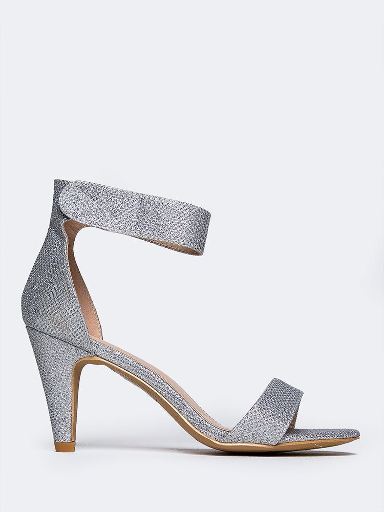 Sleek | Silver Glitter Heels by J.Adams – Don't Panic Shoes