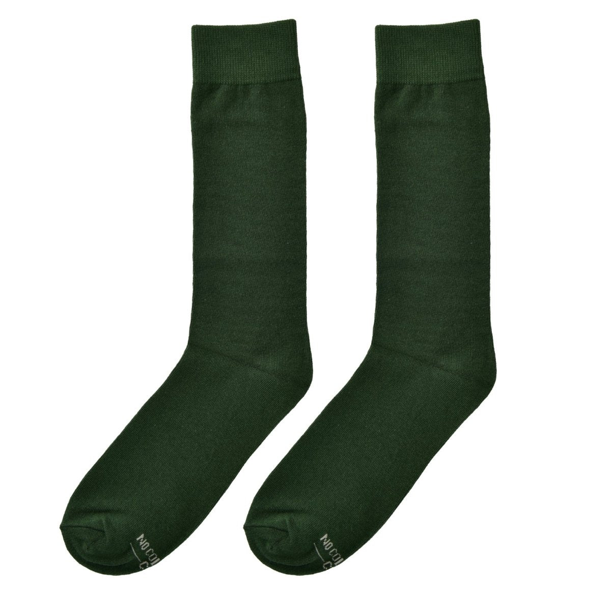 Solid Hunter Green Socks Crew Length Comfortable Everyday Casual Dress And Athletic Wear Multipack 6 Count Socks by No Cold Feet – Don't Panic Shoes