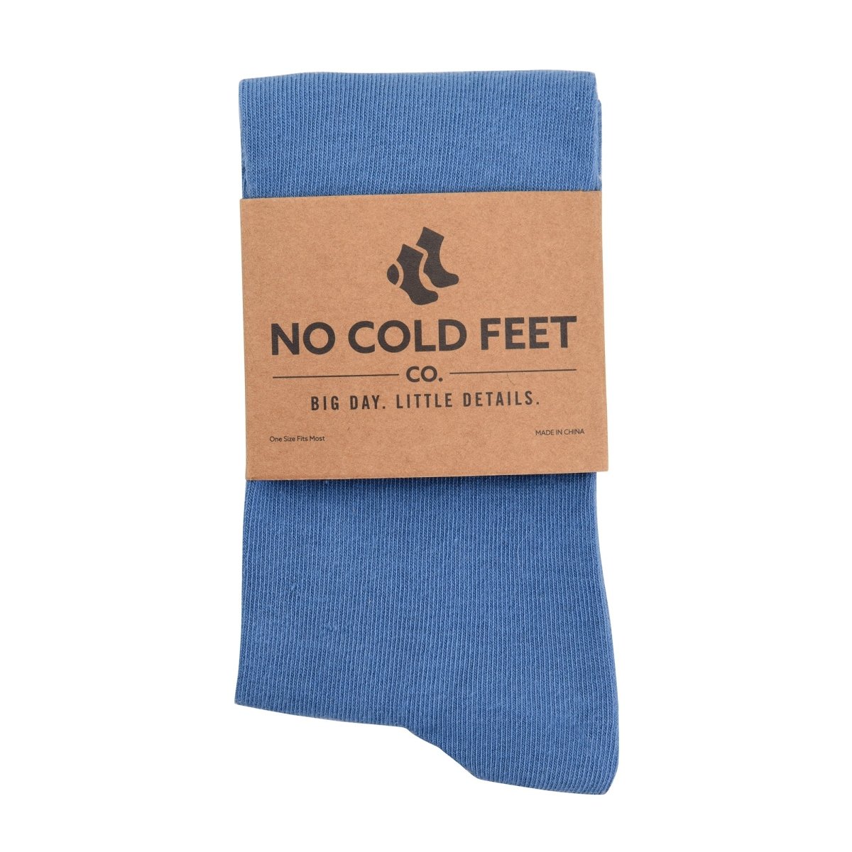 Solid Steel Blue Socks Crew Length Comfortable Everyday Dress Athletic Versatile Essentials Socks by No Cold Feet – Don't Panic Shoes