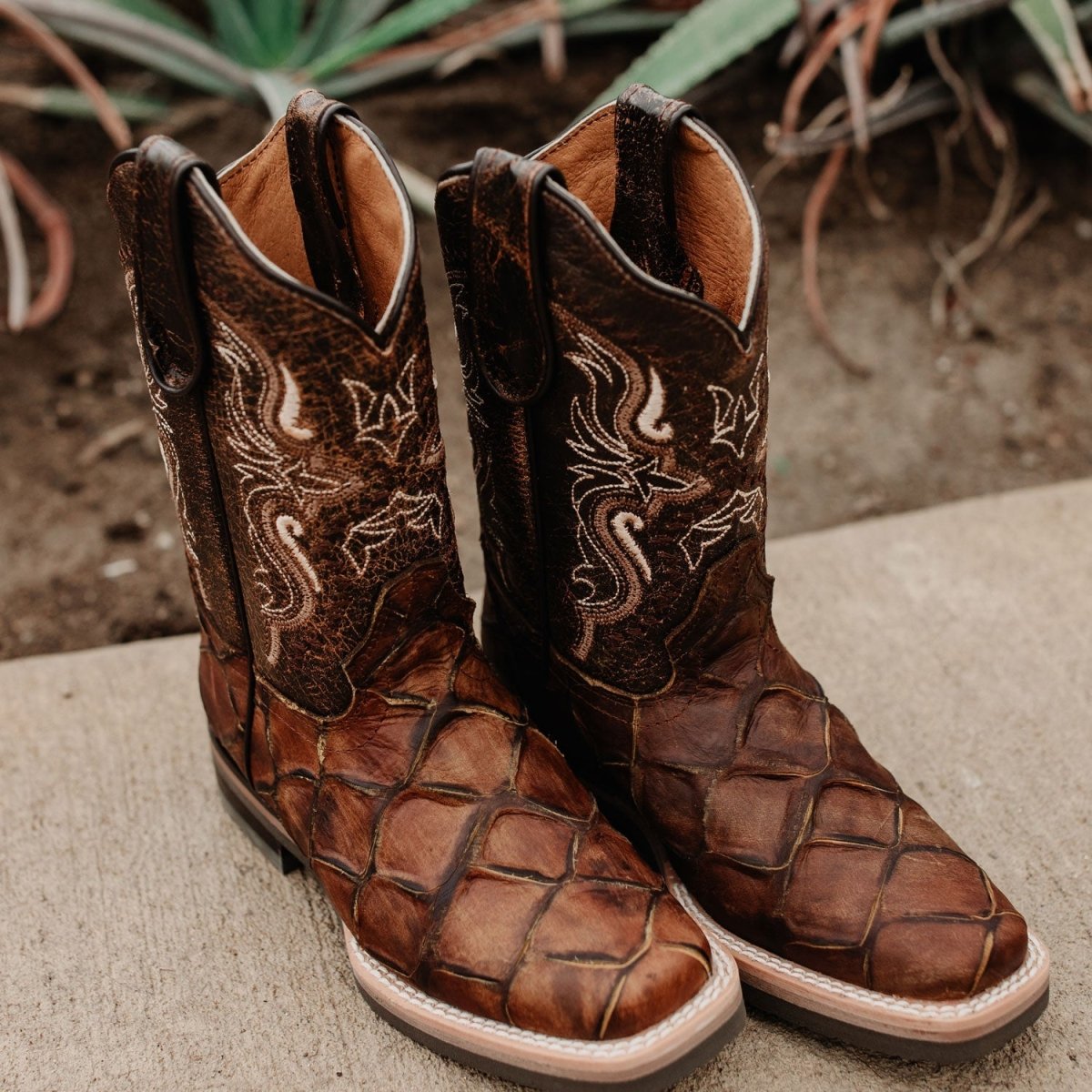 Soto Boots Kids Pirarucu Print Cowboy Boots K4008 Cowboy Boots by Soto Boots – Don't Panic Shoes