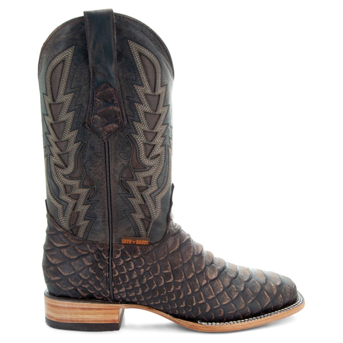 Soto Boots Mens Brown Python Print Boots H50032 Cowboy Boots by Soto Boots – Don't Panic Shoes
