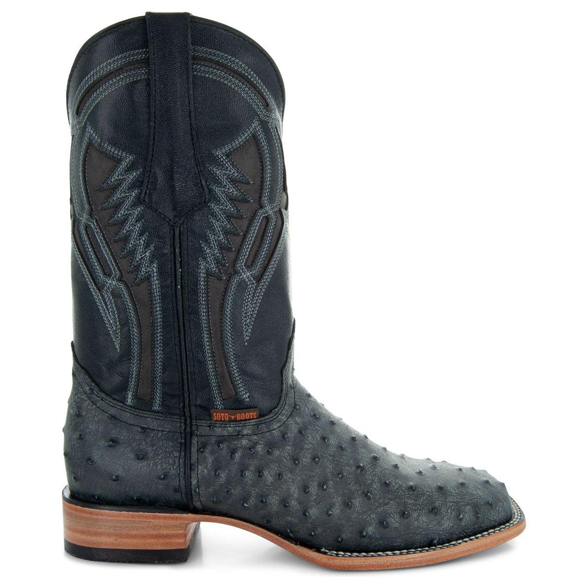 Soto Boots Mens Out Of The Wild Black Ostrich Print Boots H50031 Cowboy Boots by Soto Boots – Don't Panic Shoes