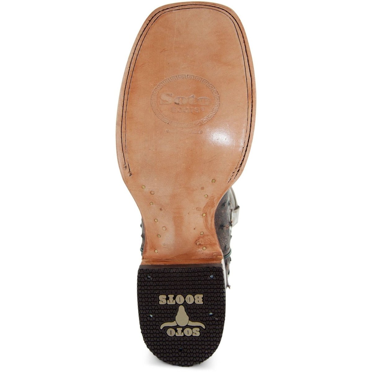 Soto Boots Mens Out Of The Wild Brown Ostrich Print Boots H50031 Cowboy Boots by Soto Boots – Don't Panic Shoes