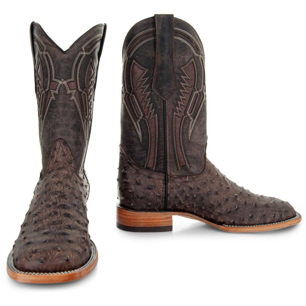 Soto Boots Mens Out Of The Wild Brown Ostrich Print Boots H50031 Cowboy Boots by Soto Boots – Don't Panic Shoes