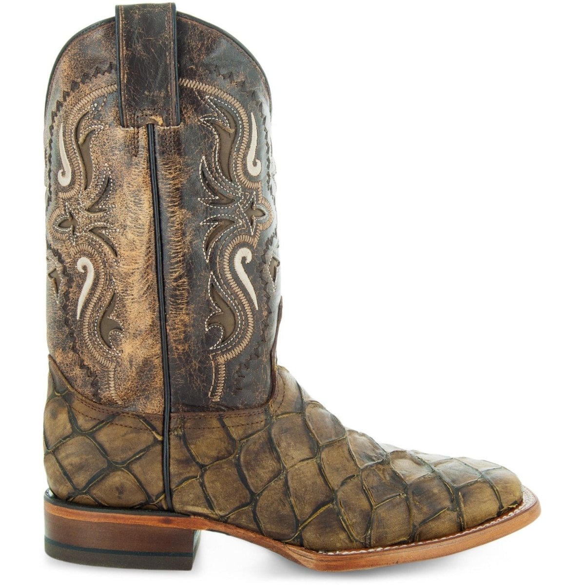 Soto Boots Men's Pirarucu Print Cowboy Boots H4015 Cowboy Boots by Soto Boots – Don't Panic Shoes