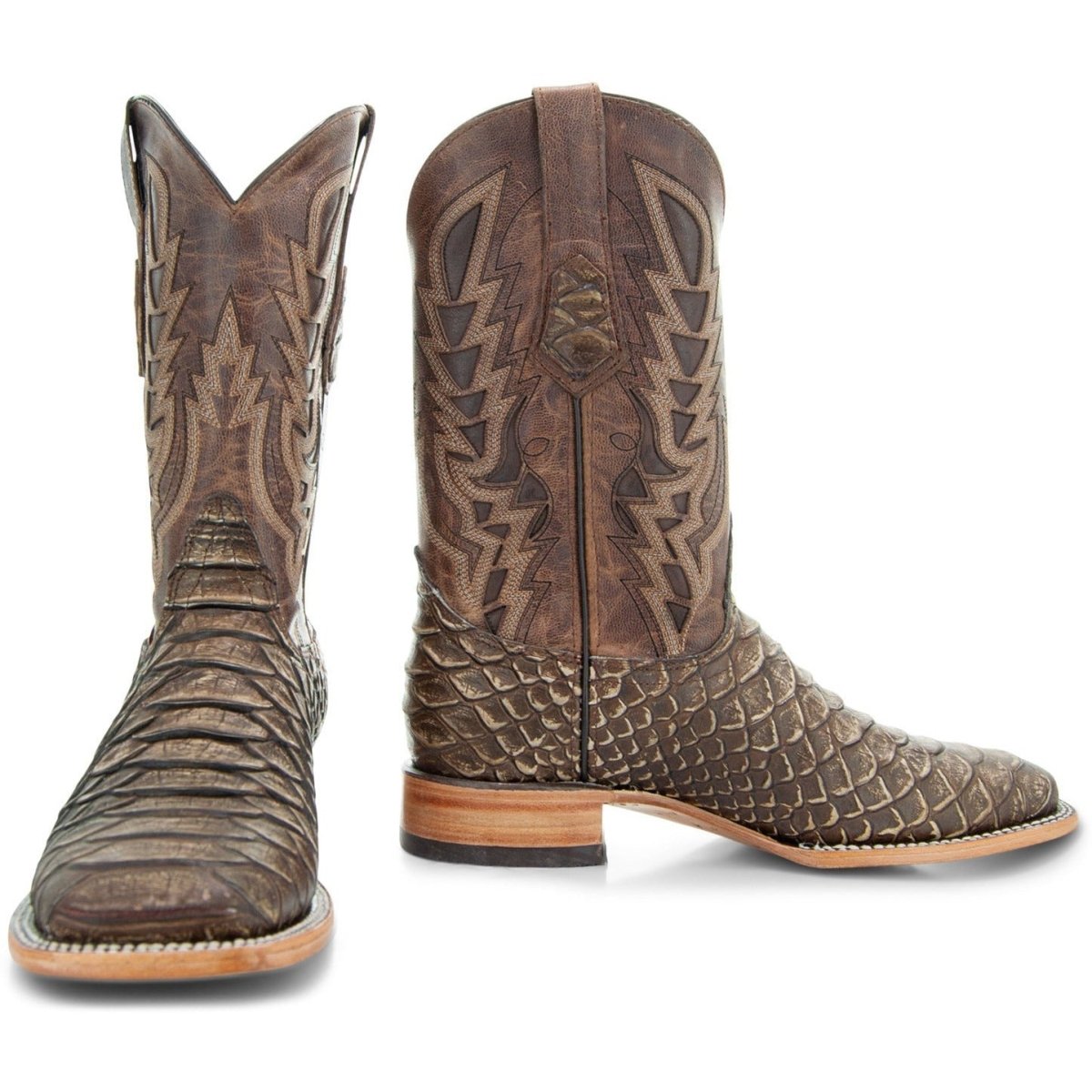 Soto Boots Mens Tan Python Print Boots H50032 Cowboy Boots by Soto Boots – Don't Panic Shoes