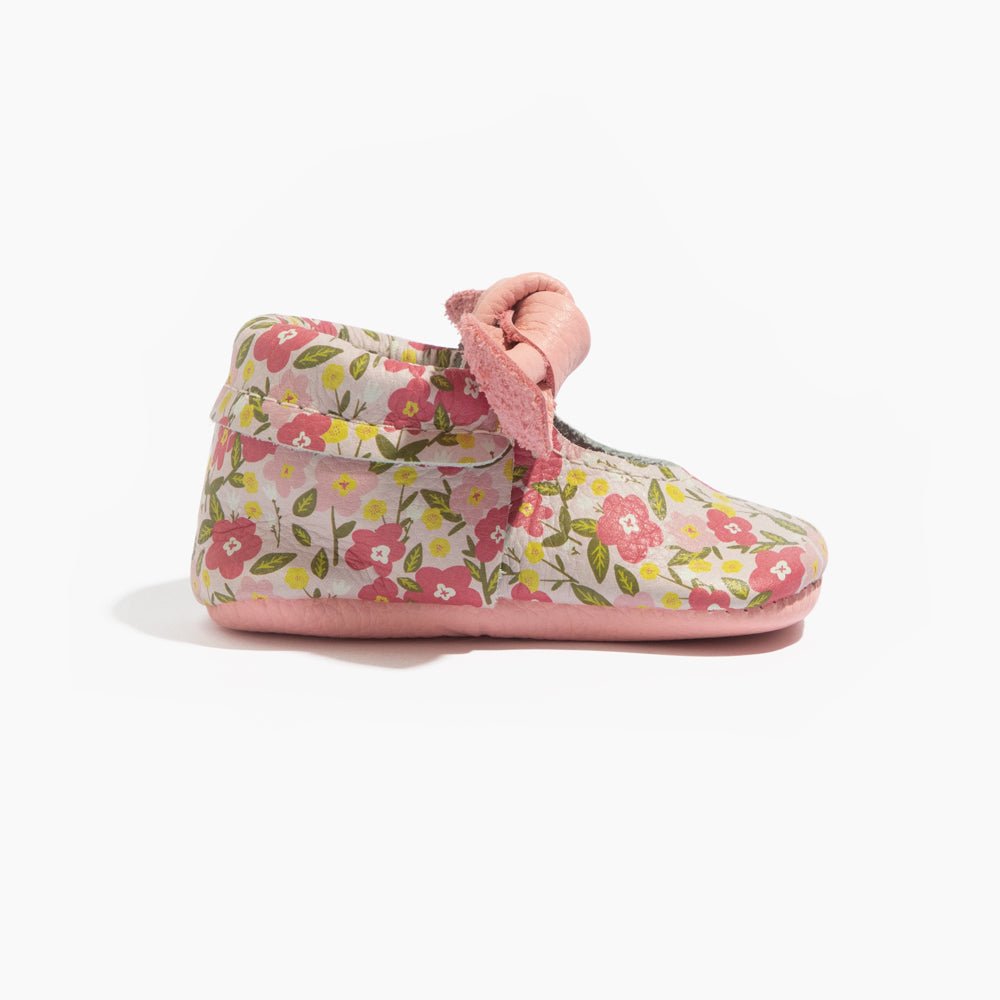 Spring Bouquet Knotted Bow Baby Shoe Knotted Bow Mocc by Freshly Picked – Don't Panic Shoes