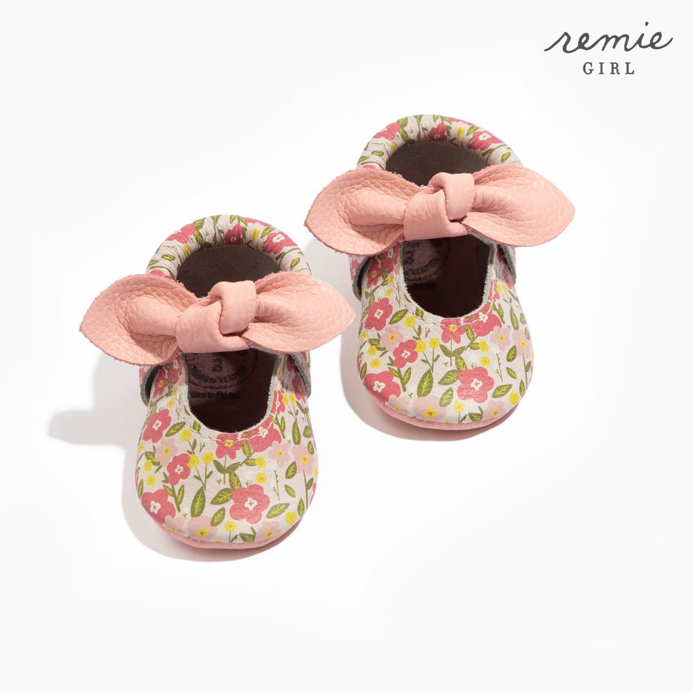 Spring Bouquet Knotted Bow Baby Shoe Knotted Bow Mocc by Freshly Picked – Don't Panic Shoes