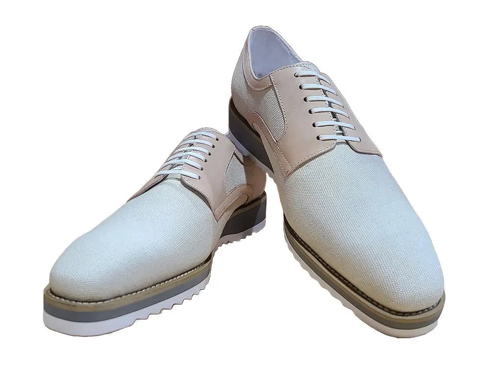 Spring Linen Mixed Media Oxford All Day Comfort Leather Ks515 - 43 Shoes by Carrucci Shoes – Don't Panic Shoes