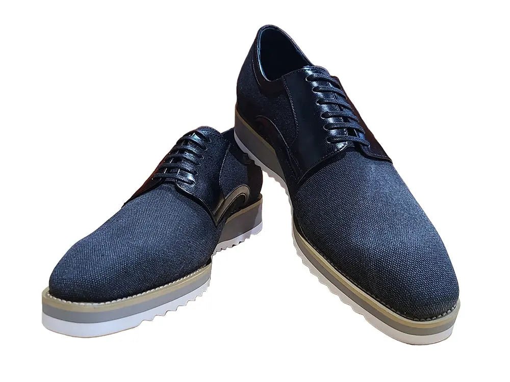 Spring Linen Mixed Media Oxford All Day Comfort Leather Ks515 - 43 Shoes by Carrucci Shoes – Don't Panic Shoes