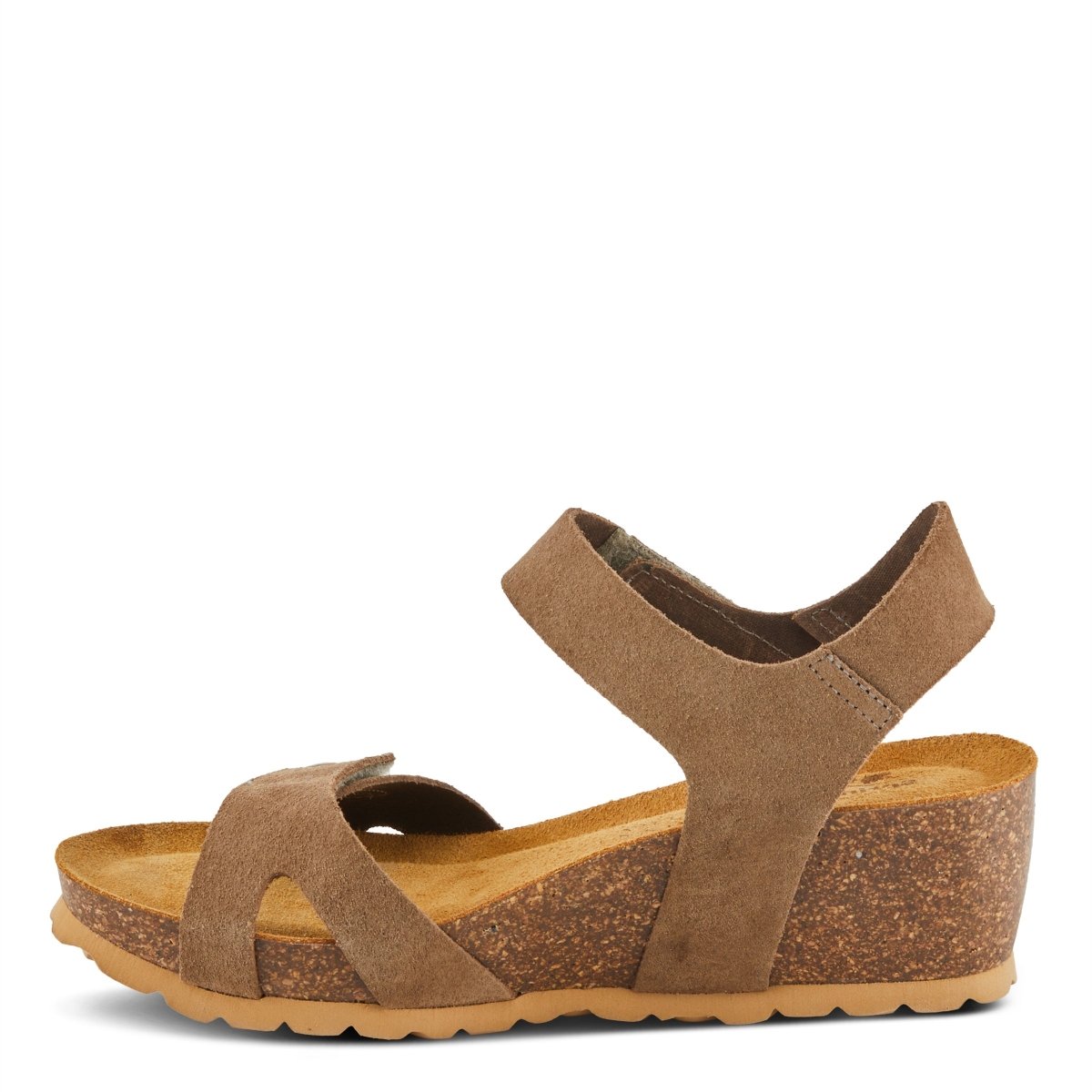 Spring Step ShoeS Babybell Women’s Suede Wedge Sandals 2" Heel Strappy Casual Sandals by Spring Step Shoes – Don't Panic Shoes