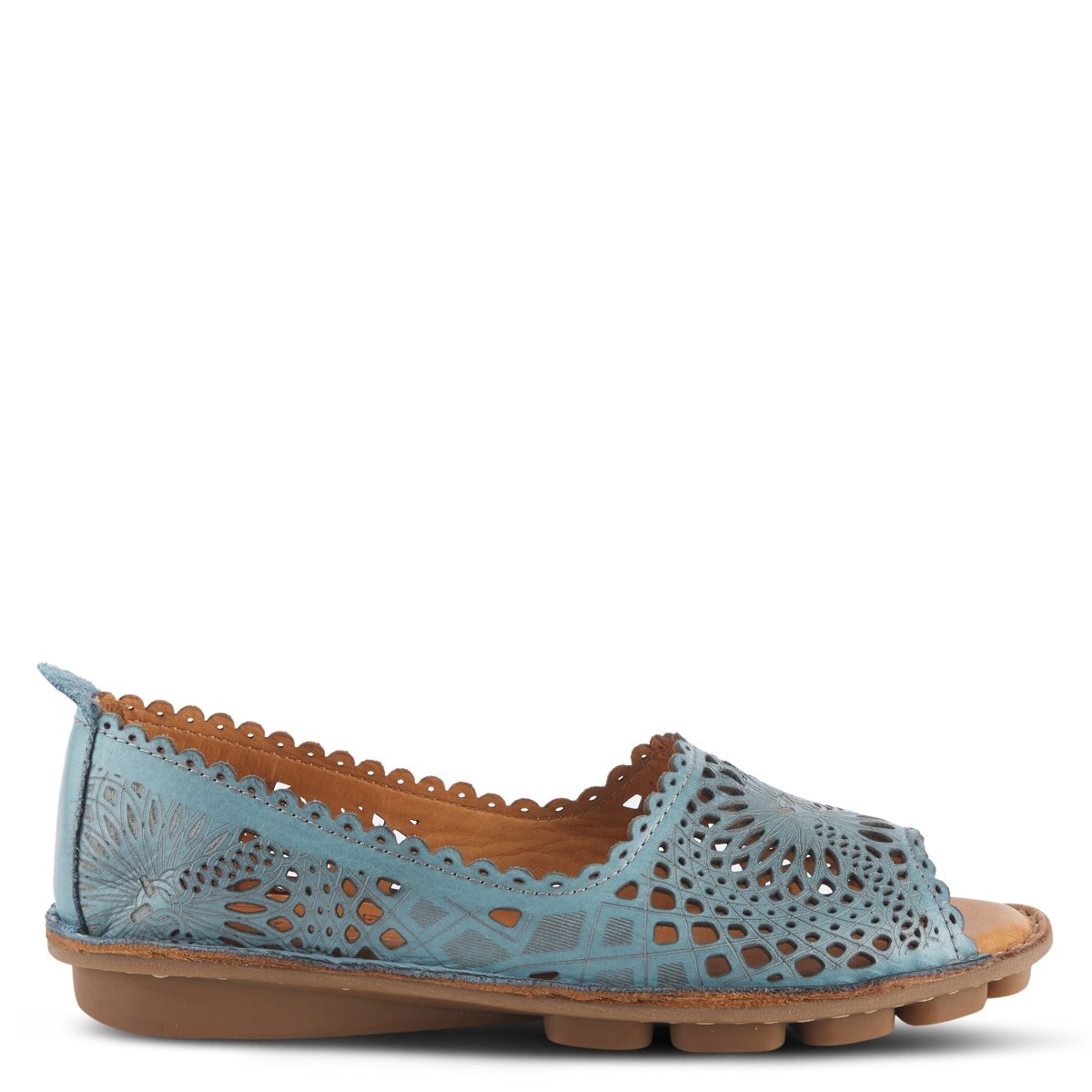 Spring Step ShoeS Brandal Women’s Leather Peep Toe Flats Slip - On Shoe by Spring Step Shoes – Don't Panic Shoes