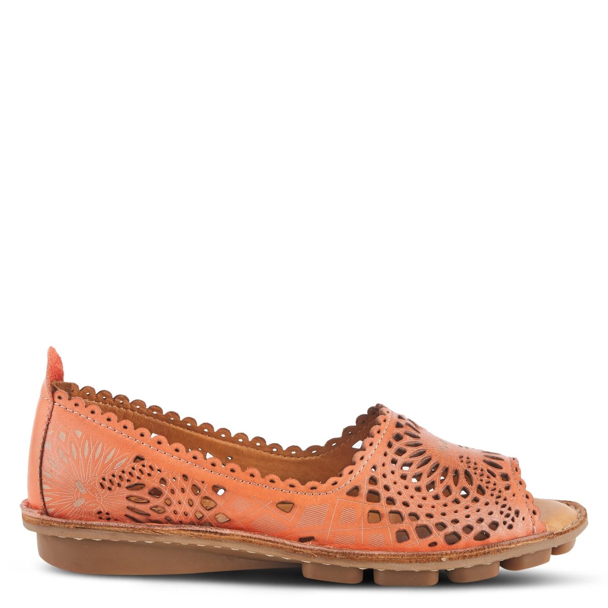 Spring Step ShoeS Brandal Women’s Leather Peep Toe Flats Slip - On Shoe by Spring Step Shoes – Don't Panic Shoes