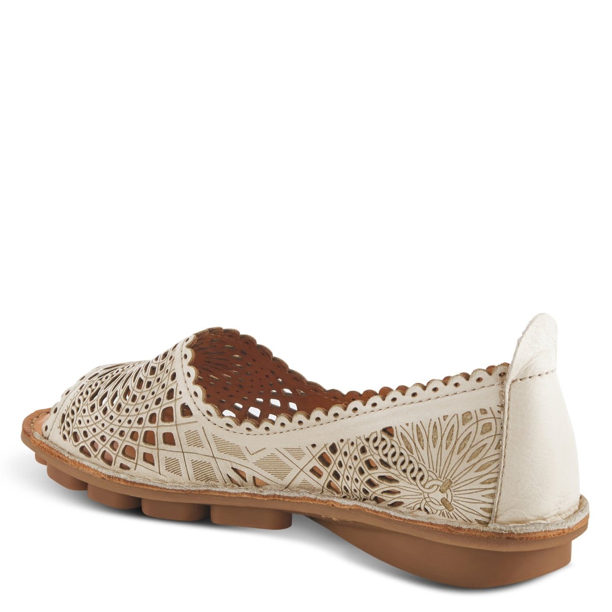 Spring Step ShoeS Brandal Women’s Leather Peep Toe Flats Slip - On Shoe by Spring Step Shoes – Don't Panic Shoes