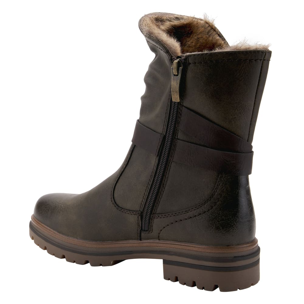 Spring Step Shoes Francala Women's Moto Chic Leather And Fur Boots Shoes by Spring Step Shoes – Don't Panic Shoes