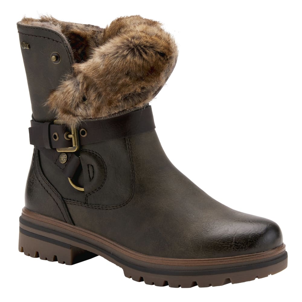 Spring Step Shoes Francala Women's Moto Chic Leather And Fur Boots Shoes by Spring Step Shoes – Don't Panic Shoes