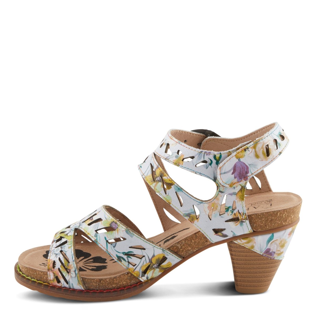 Spring Step ShoeS L'artiste Abreeze Sandals Women’s Leather Floral 2.25" Heel Pumps & Heels Dress Sandals by Spring Step Shoes – Don't Panic Shoes