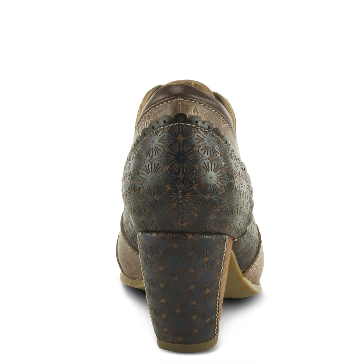 Spring Step Shoes L'artiste Adelvice Fleur Women's Modern Floral Pattern Chunky Heel Shoes Oxfords by Spring Step Shoes – Don't Panic Shoes