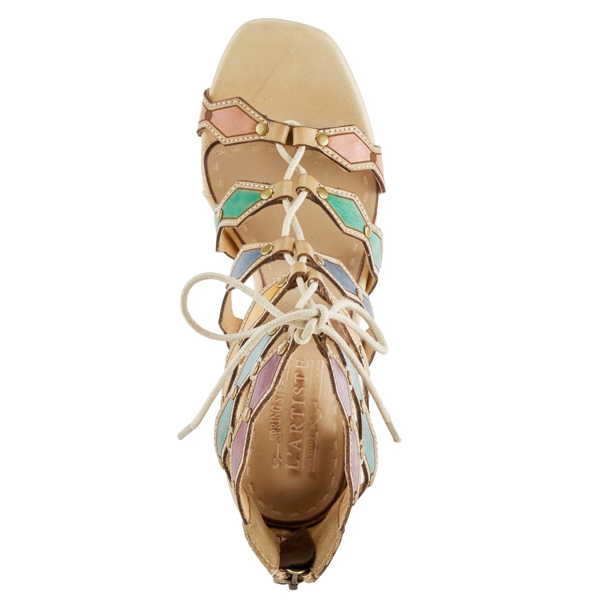 Spring Step Shoes L'artiste Artdeco Sandals Women's Multicolor Leather Gladiator Sandals by Spring Step Shoes – Don't Panic Shoes