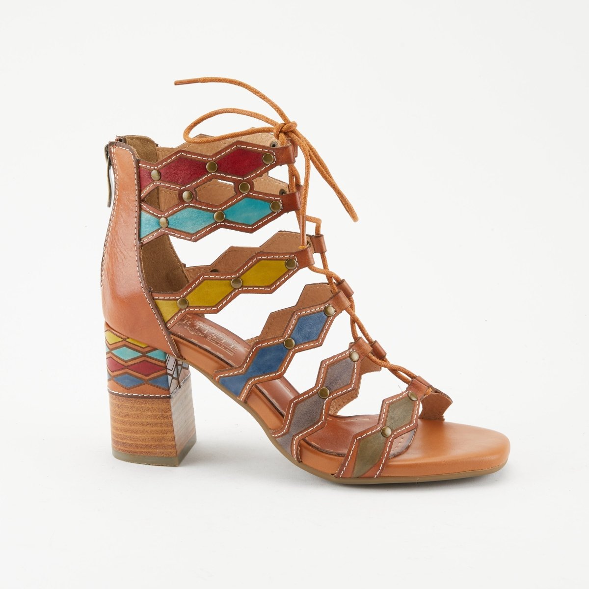 Spring Step Shoes L'artiste Artdeco Sandals Women's Multicolor Leather Gladiator Sandals by Spring Step Shoes – Don't Panic Shoes