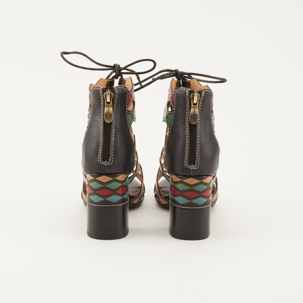 Spring Step Shoes L'artiste Artdeco Sandals Women's Multicolor Leather Gladiator Sandals by Spring Step Shoes – Don't Panic Shoes