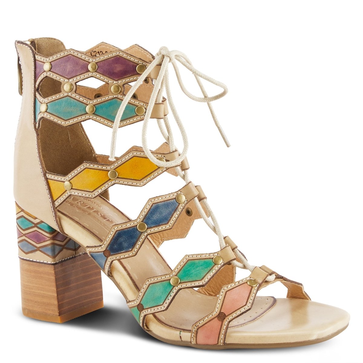 Spring Step Shoes L'artiste Artdeco Sandals Women's Multicolor Leather Gladiator Sandals by Spring Step Shoes – Don't Panic Shoes