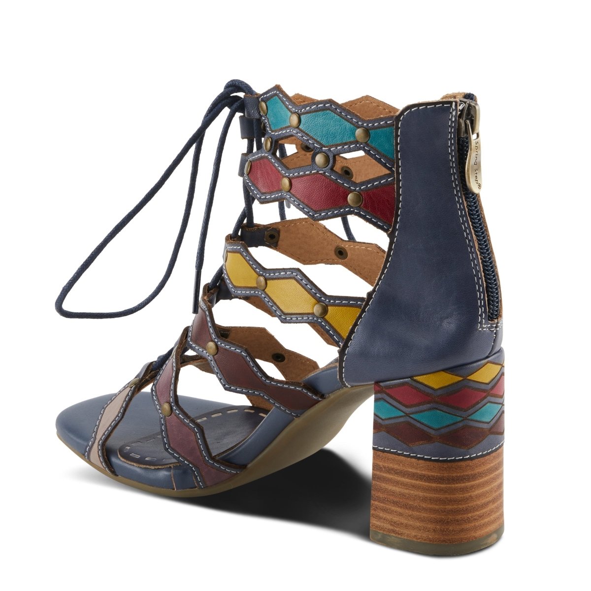 Spring Step Shoes L'artiste Artdeco Sandals Women's Multicolor Leather Gladiator Sandals by Spring Step Shoes – Don't Panic Shoes