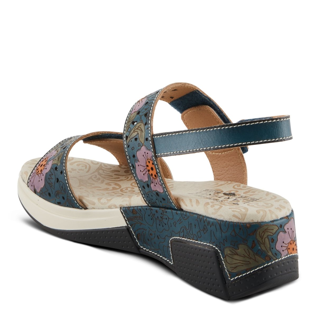 Spring Step Shoes L'artiste Caitlina Sandals Women's Leather Floral Design Slingback Casual Sandals by Spring Step Shoes – Don't Panic Shoes
