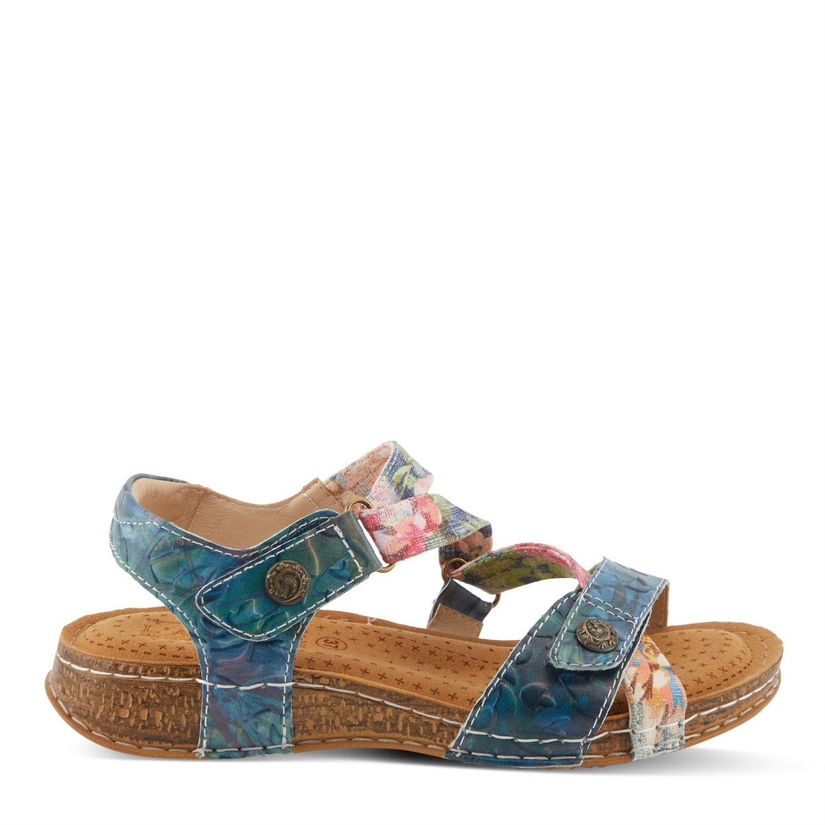 Spring Step Shoes L'artiste Collette Women's Casual Floral Leather Sandals Slingback Casual Sandals by Spring Step Shoes – Don't Panic Shoes