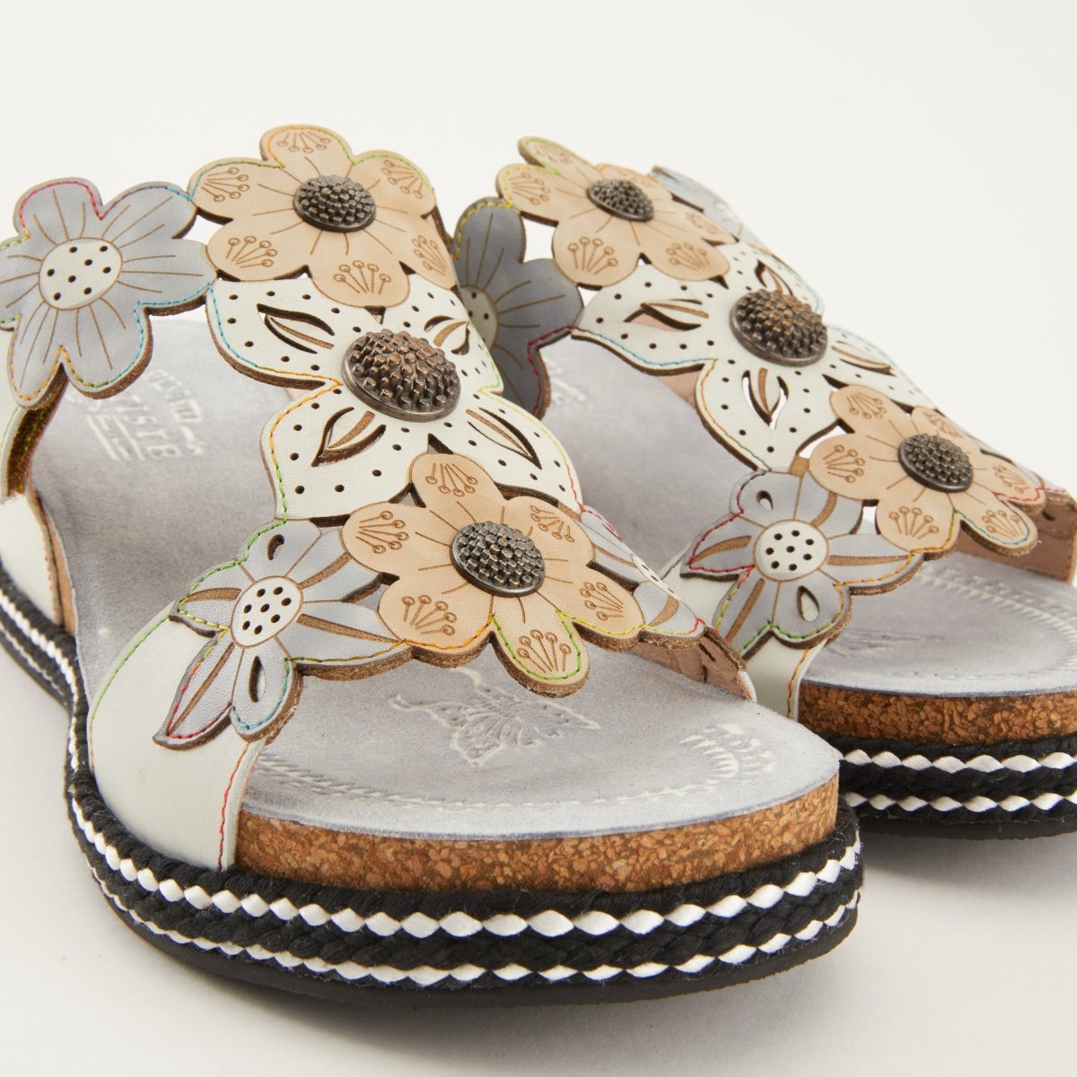 Spring Step ShoeS L'artiste Damour Slide Sandals Women’s Leather Multicolor Slide Sandals by Spring Step Shoes – Don't Panic Shoes