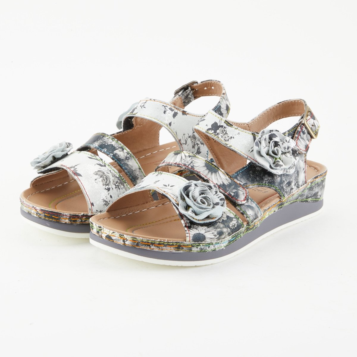 Spring Step Shoes L'artiste Joelina Dazi Women's Hand Painted Leather Sandals Ankle Strap Sandals by Spring Step Shoes – Don't Panic Shoes