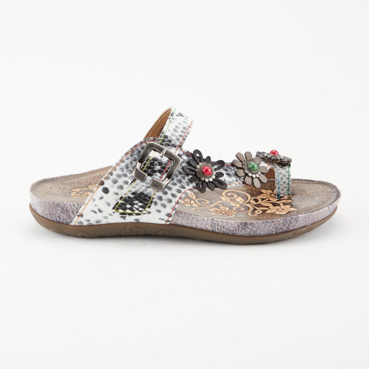 Spring Step Shoes L'artiste Kindness Slide Sandals Women's Leather Snake Skin Slide Sandals by Spring Step Shoes – Don't Panic Shoes