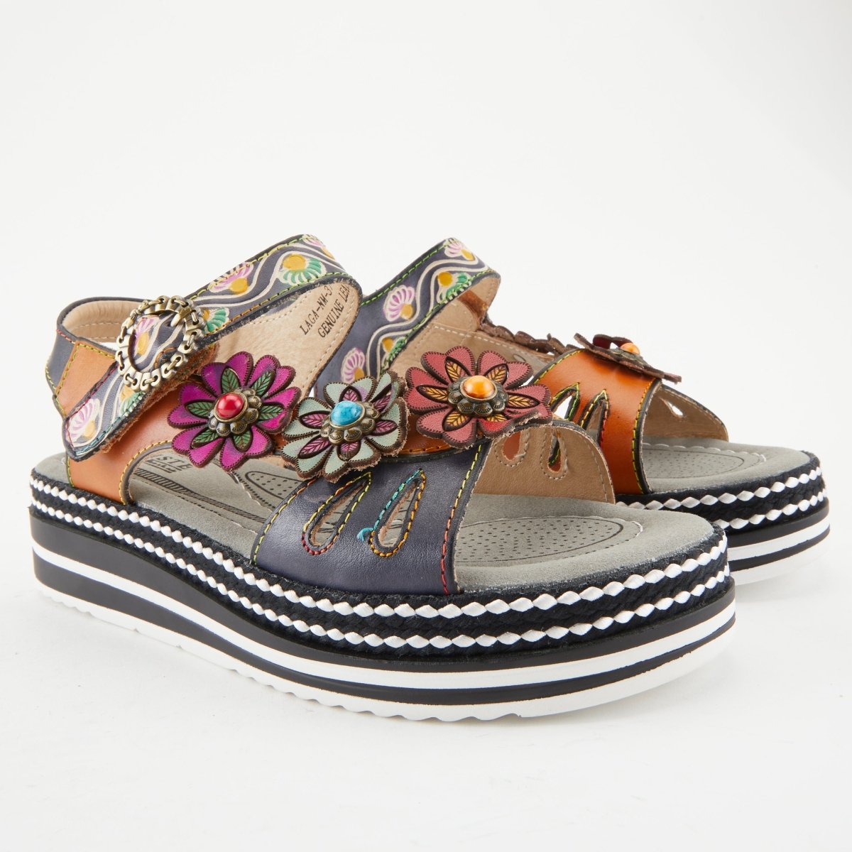 Spring Step ShoeS L'artiste Laga Women’s Multicolor Leather Slingback Sandals Slingback Sandals by Spring Step Shoes – Don't Panic Shoes