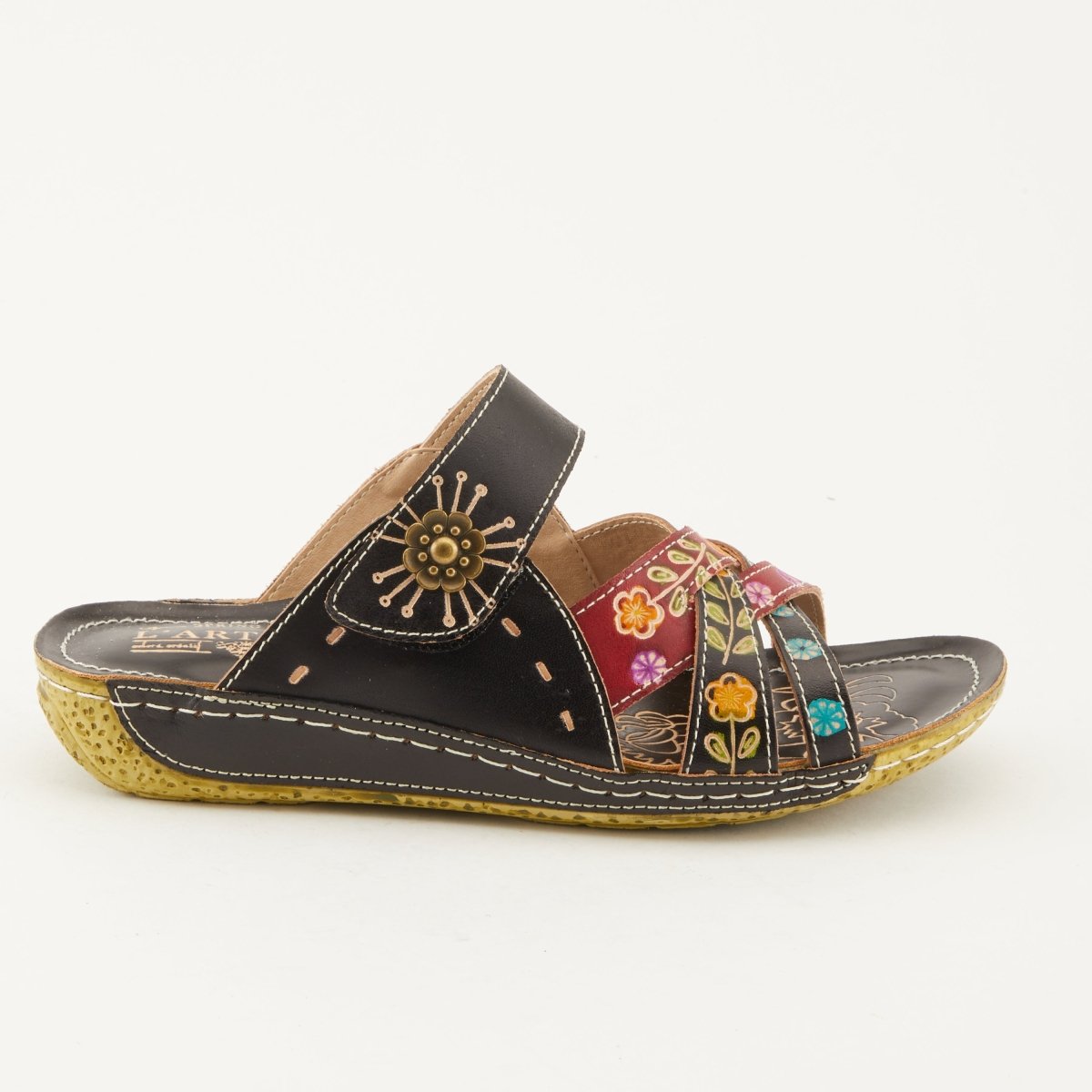 Spring Step ShoeS L'artiste Leigh Slide Sandal Women’s Hand Painted Leather Slide Sandals by Spring Step Shoes – Don't Panic Shoes