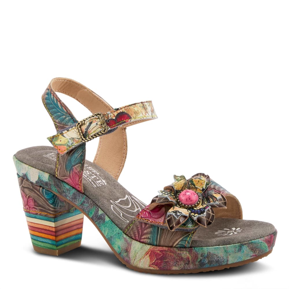 Spring Step Shoes L'artiste Leilanie Floral Slingback Sandals Shoes by Spring Step Shoes – Don't Panic Shoes