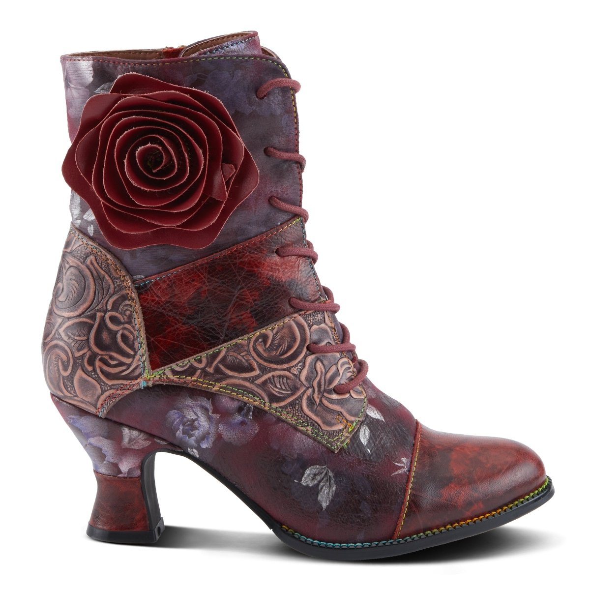 Spring Step Shoes L'artiste Roselia Stunin Women's Floral Booties Heels Dress Boots by Spring Step Shoes – Don't Panic Shoes
