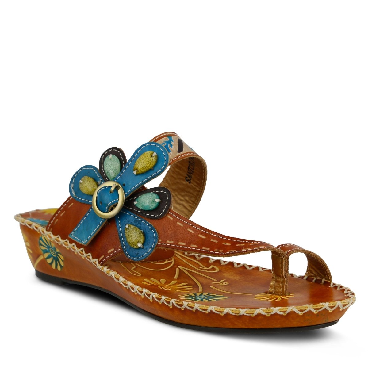 Spring Step ShoeS L'artiste Santorini Slide Sandal Women’s Hand Painted Leather Slide Sandals by Spring Step Shoes – Don't Panic Shoes