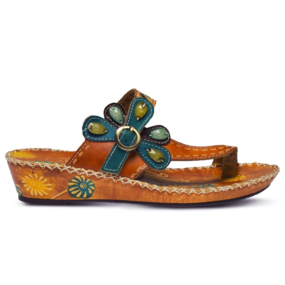 Spring Step ShoeS L'artiste Santorini Slide Sandal Women’s Hand Painted Leather Slide Sandals by Spring Step Shoes – Don't Panic Shoes