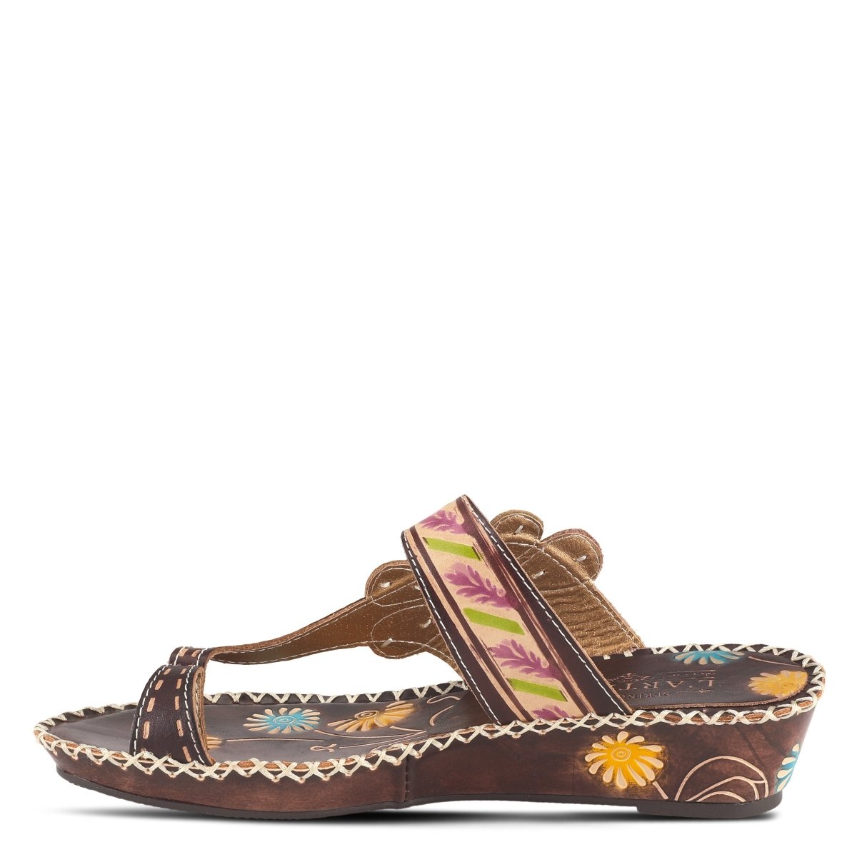 Spring Step ShoeS L'artiste Santorini Slide Sandal Women’s Hand Painted Leather Slide Sandals by Spring Step Shoes – Don't Panic Shoes