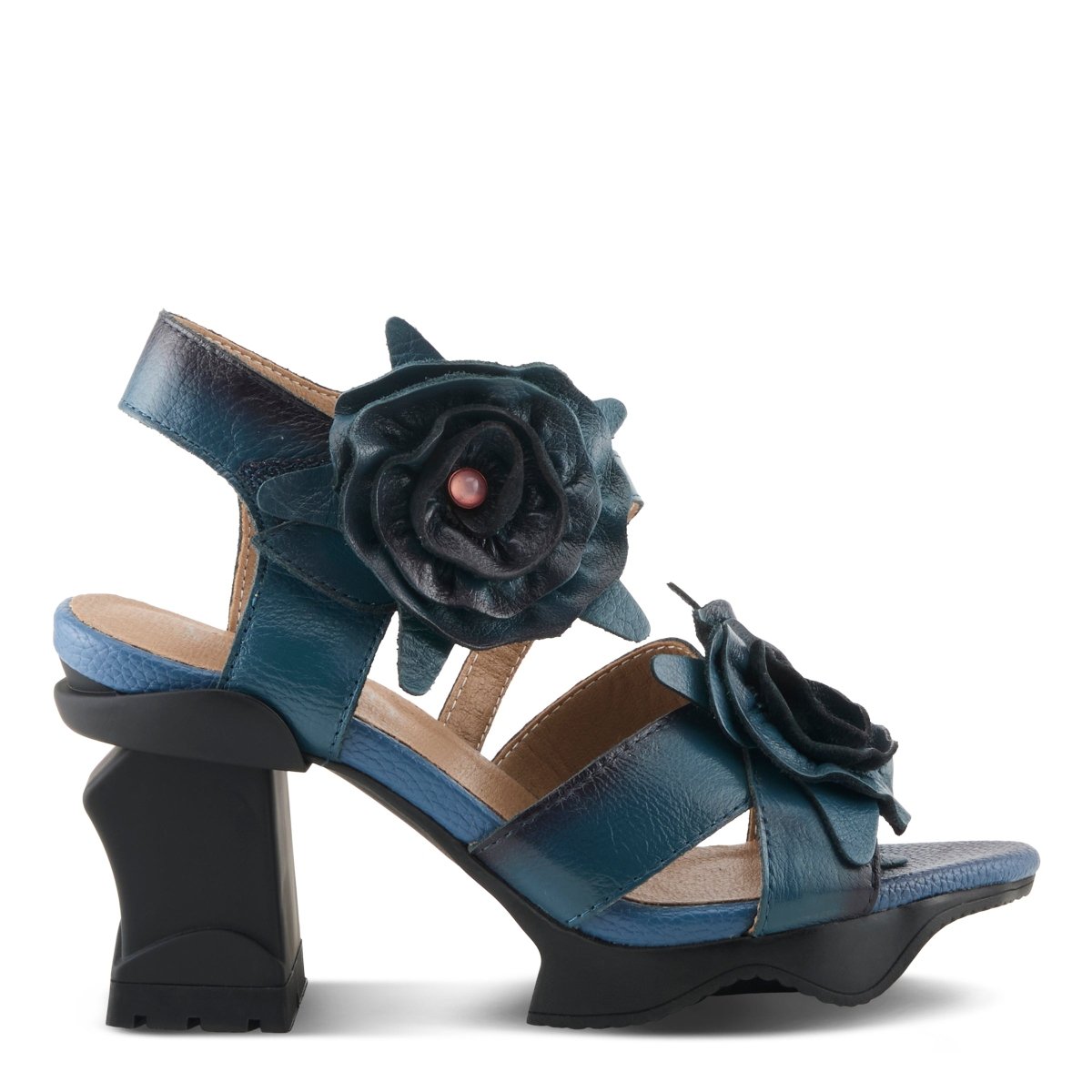 Spring Step ShoeS L'artiste Shelly Ankle Strap Sandal Women’s Hand Painted Leather Ankle Strap Sandal by Spring Step Shoes – Don't Panic Shoes
