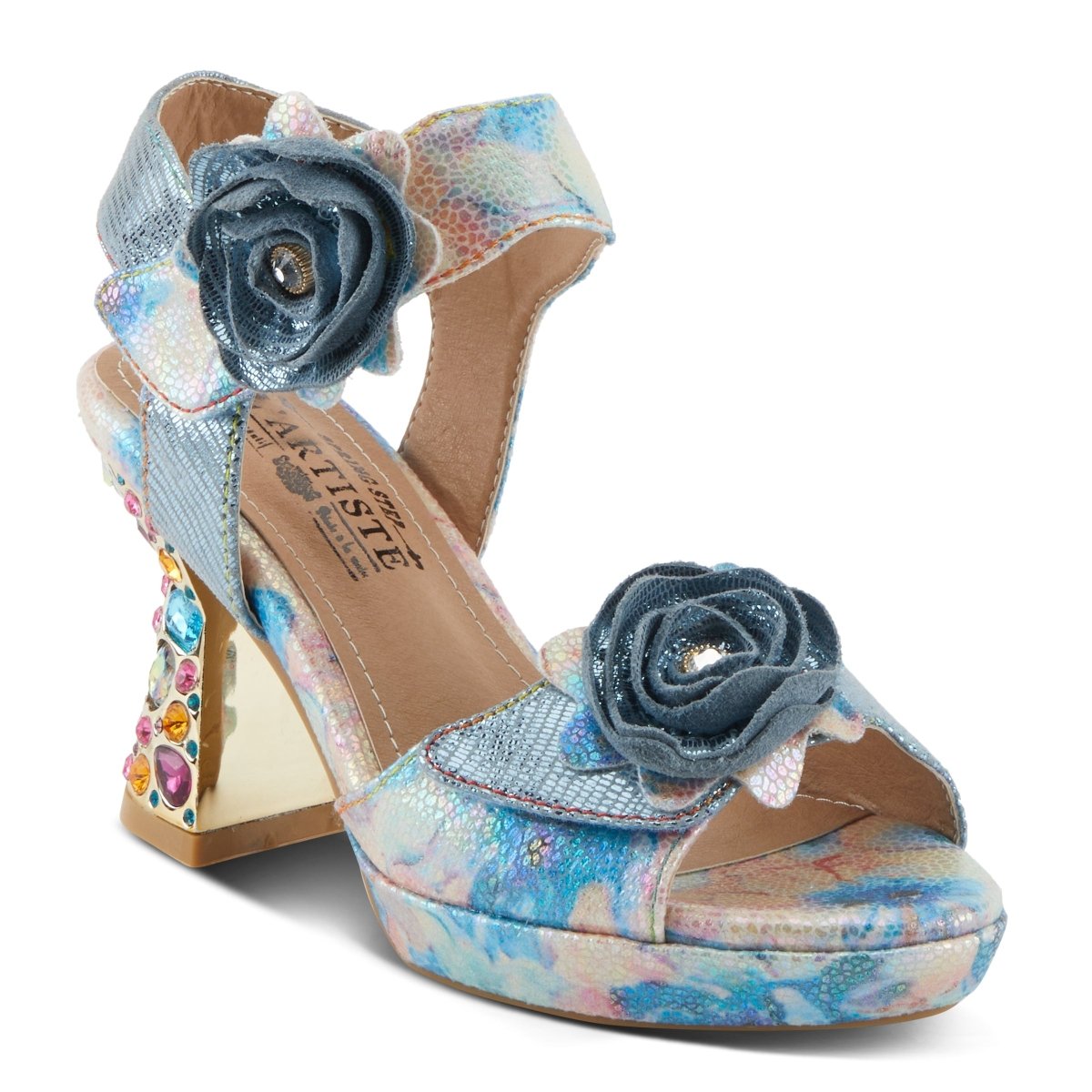 Spring Step Shoes L'artiste Smashing Women's Floral Multicolor Sandals Pumps & Heels Dress Sandals by Spring Step Shoes – Don't Panic Shoes