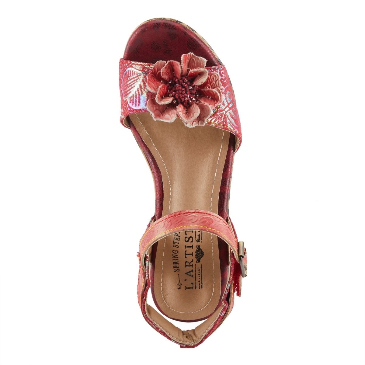 Spring Step Shoes L'artiste Wildcat Women's Floral Heeled Sandals Sandals by Spring Step Shoes – Don't Panic Shoes