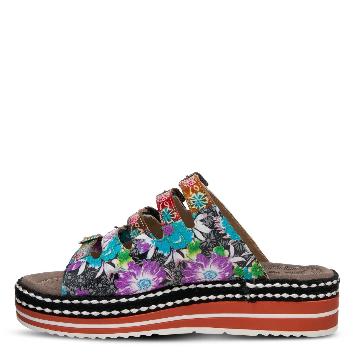 Spring Step Shoes L'artiste Zazzera Slide Sandals Women's Leather Floral Slide Sandals by Spring Step Shoes – Don't Panic Shoes