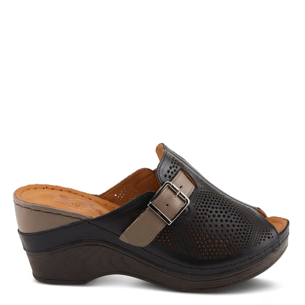 Spring Step ShoeS Momelle Sandals Women’s Perforated Leather 3" Heel Wedges Casual Sandals by Spring Step Shoes – Don't Panic Shoes