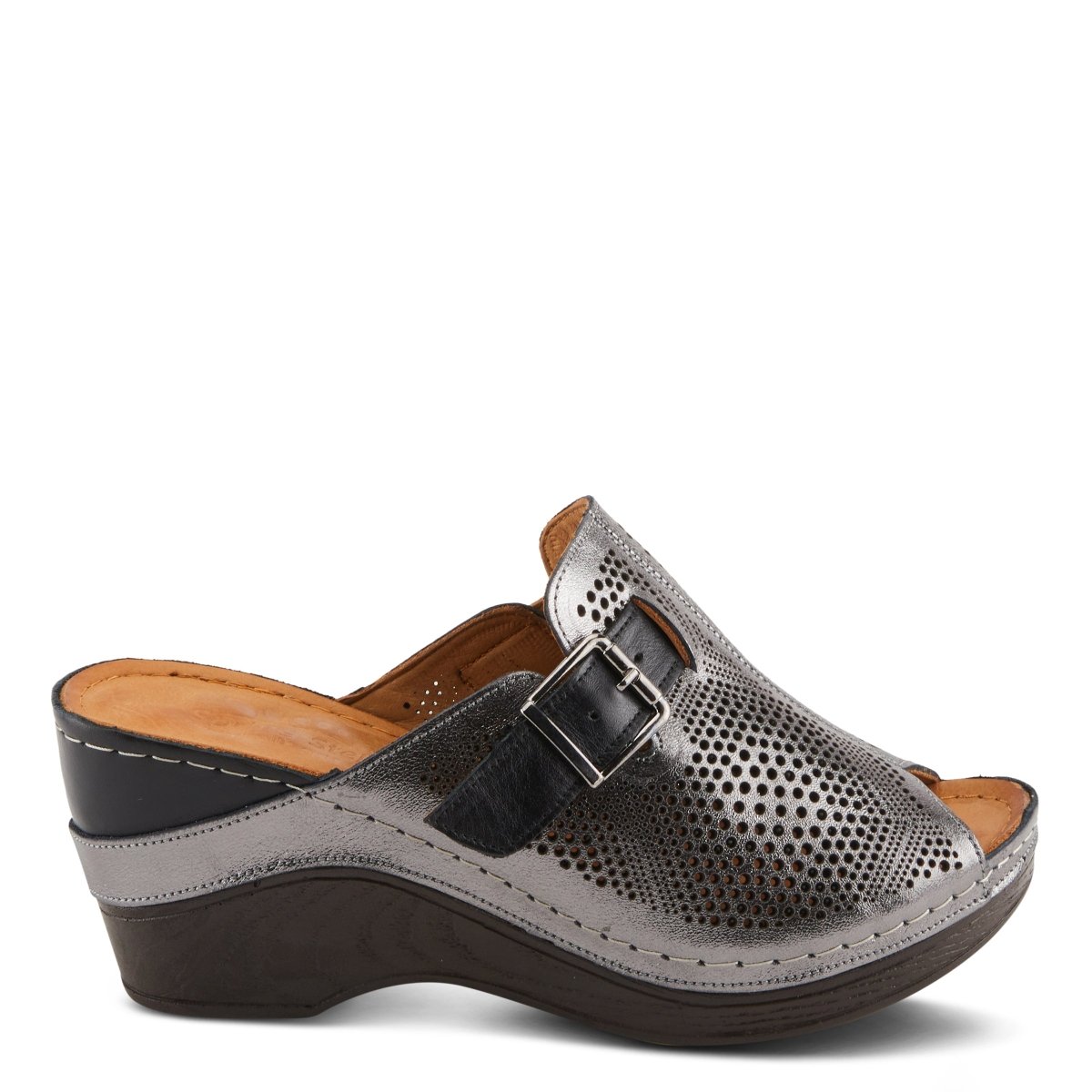 Spring Step ShoeS Momelle Sandals Women’s Perforated Leather 3" Heel Wedges Casual Sandals by Spring Step Shoes – Don't Panic Shoes