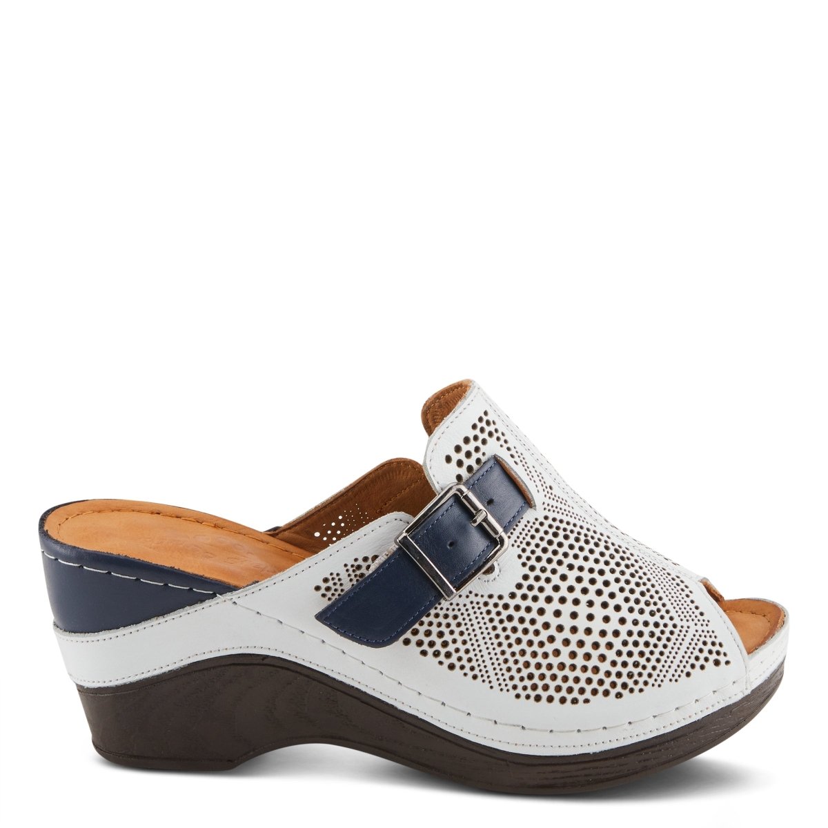 Spring Step ShoeS Momelle Sandals Women’s Perforated Leather 3" Heel Wedges Casual Sandals by Spring Step Shoes – Don't Panic Shoes